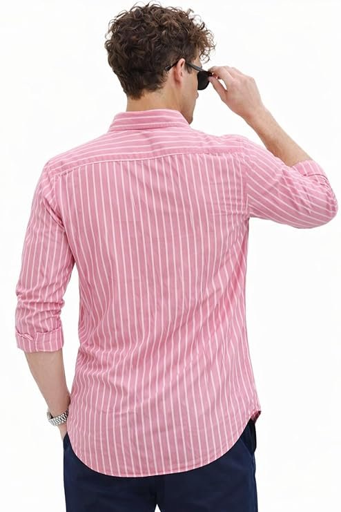 Men's Lenin Striped Stylish Latest Formal Plus Size Shirt for Men - Image 2