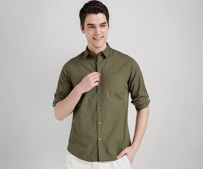 Men's Cotton Shirt | Casual | Plain | Full Sleeve | Summer - Regular Fit (Available in Plus - Image 4